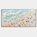 Aerial Beach Painting Impasto Coastal Wall Art