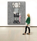Kaws Companion with Pink Doll Pop Art Painting