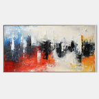 Colorful Tactile Bold Color Oil Painting Urban Grid Vibrant