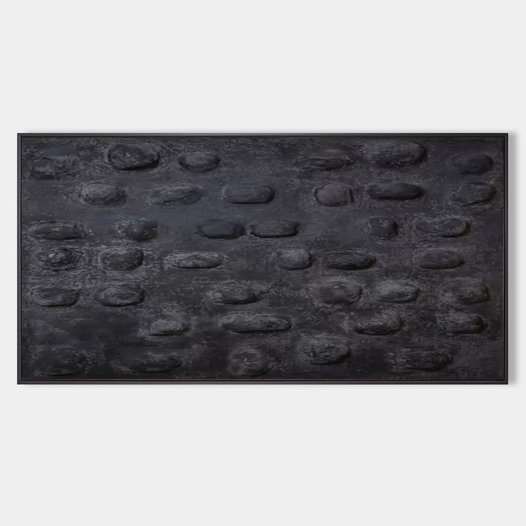 Plaster Art Dark Textured Stone Pattern Abstract Painting