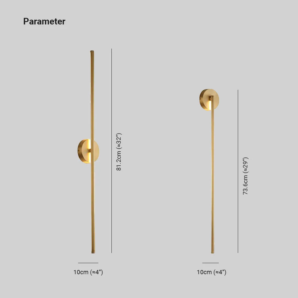 Fauro Modern Linear Metal&Silica Gel Wall Mount Lamps, Gold