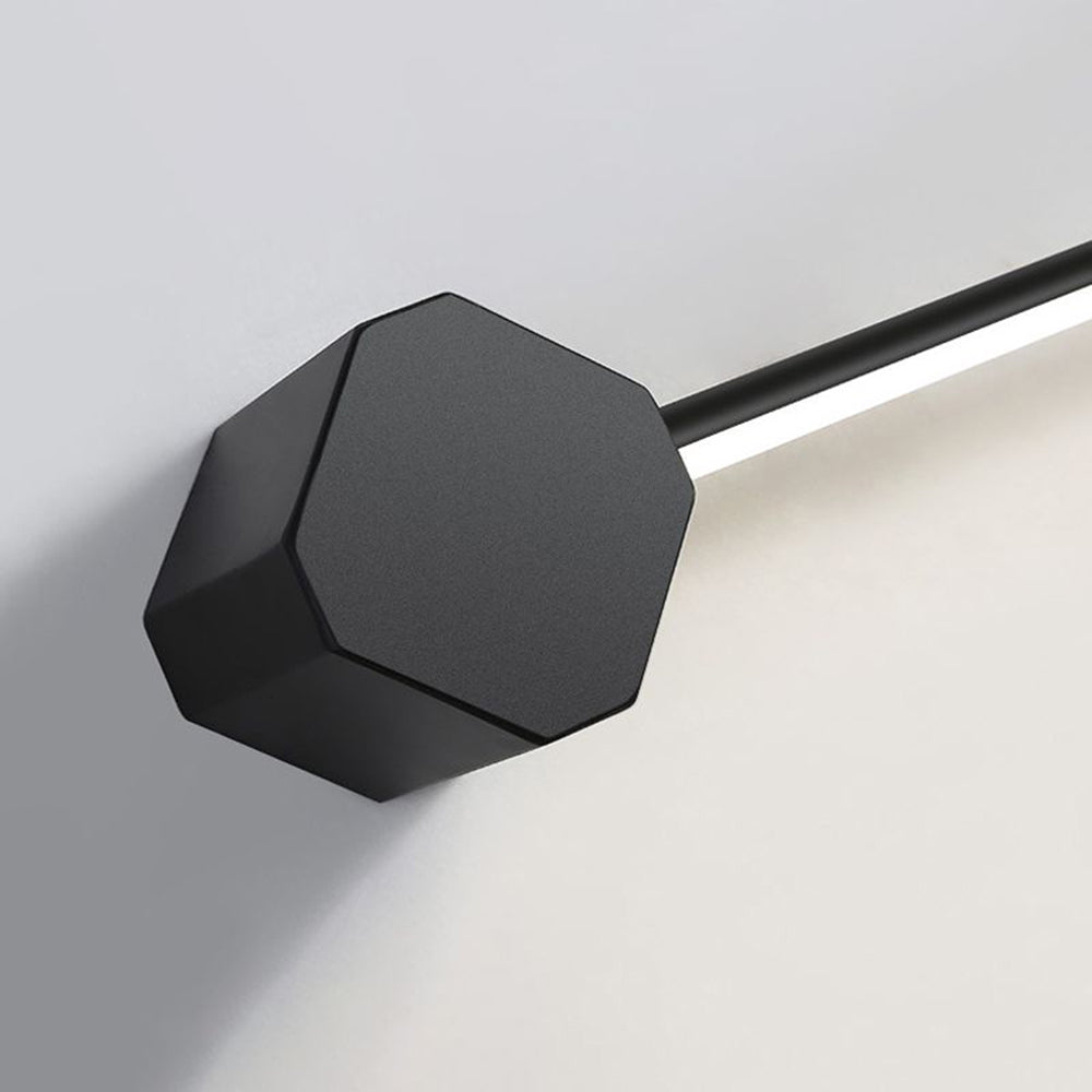Arisha Minimalist Square Linear Metal/ Wall Lamp, Black/White