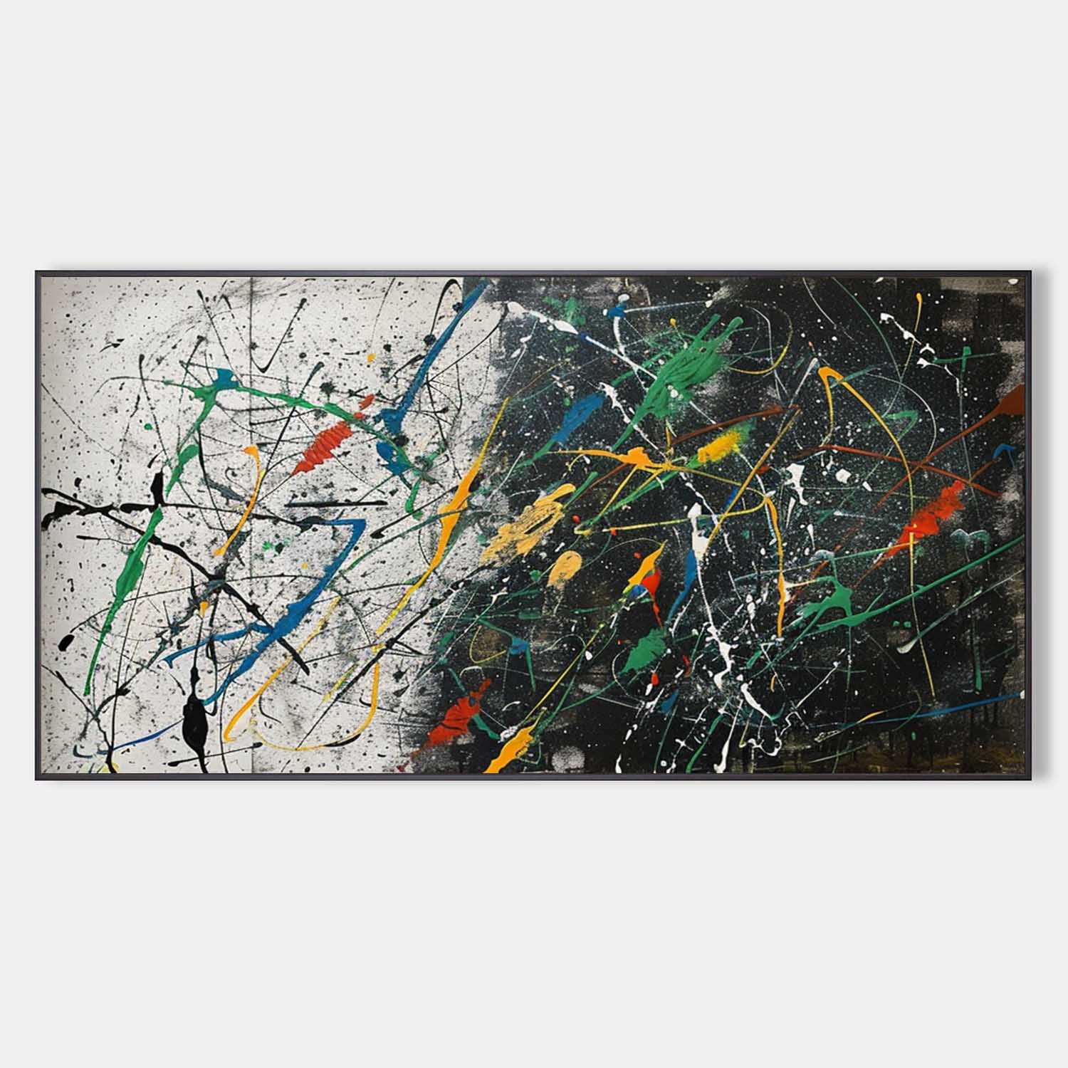 Textured Colorful Splatter Oil Painting Strokes Vibrant