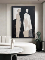 Black And White Minimalist Abstract Figure Wall Art