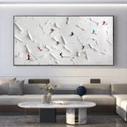 3D Textured Ski Resort Painting Winter Sports