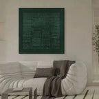 Deep Teal Textured Striped Abstract Oil Painting