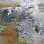 Wabi-Sabi Gold & Gray Abstract Oil Painting