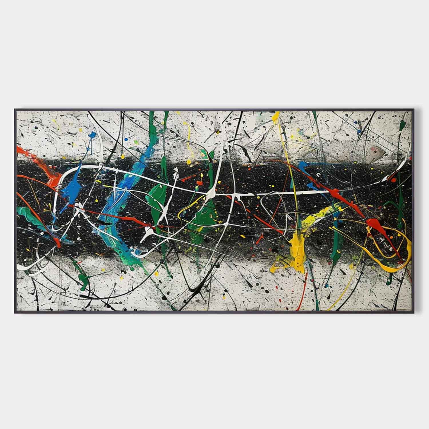 Abstract Expressionist Vibrant Splatter Action Painting