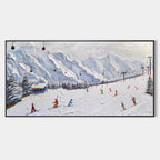 Plaster Art Texture Winter Landscape Painting