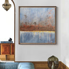 Rustic Horizon Abstract Oil Painting