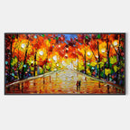 Autumn Walk Impasto Landscape Painting