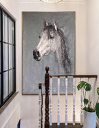 Monochrome Horse Head Oil Painting