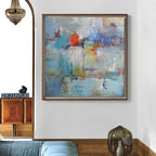 Coastal Tone Abstract Oil Painting Textured
