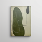Tactile Three-Piece Oil Painting Olive Green Minimalist