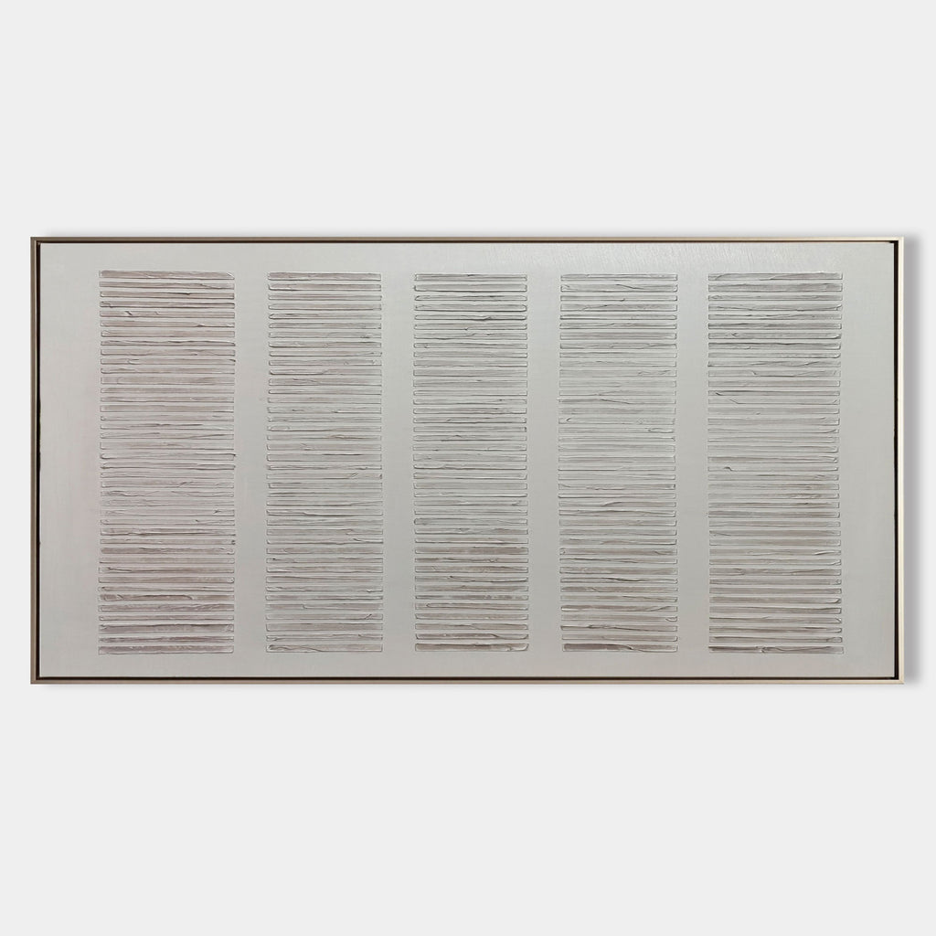 Textured Neutral Grid Relief Painting