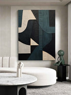 Modern Geometric Wall Art Textured Minimalist Painting