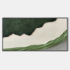 Green White Landscape 3D Textured Painting