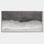 Monochrome Coastal Horizon Bas-Relief Painting