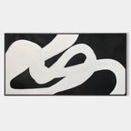 Wabi-Sabi Black White Curved Texture Painting