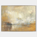 Neutral Beige Landscape Oil Painting
