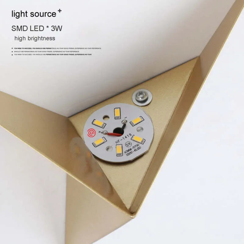 Calno Metal Modern LED Wall lamps for Bedroom, Triangle