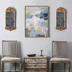Textured Blue Yellow Abstract Oil Painting