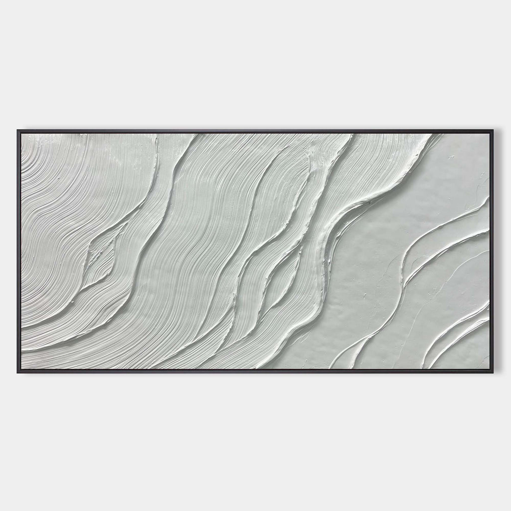 Plaster White Wave Texture Panoramic Painting