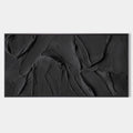 3D Textured Black Wall Art Impasto Painting