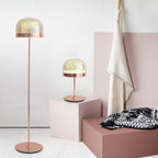 Salgado Modern Black & Rose Gold Floor Lamp, L 135/175CM