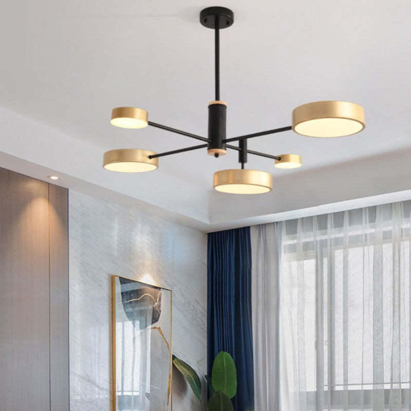 Arisha Pendant Light LED, Metal & Wood, Grey/White/Gold