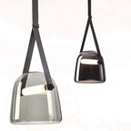 Valentina Modern Nordic Leather/Glass Pendant Light, Grey/White