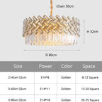 Kristy Luxury Gold Chandelier, Crystal & Metal