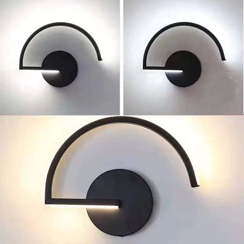 Arisha Minimalist Linear Semicircular Metal Decor Wall Lamp