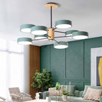 Arisha Art Deco Pendant Light, White/Green/Grey,Metal/Wood