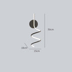 Arisha Modern LED Art Interior Wall Light Spiral, Black & White