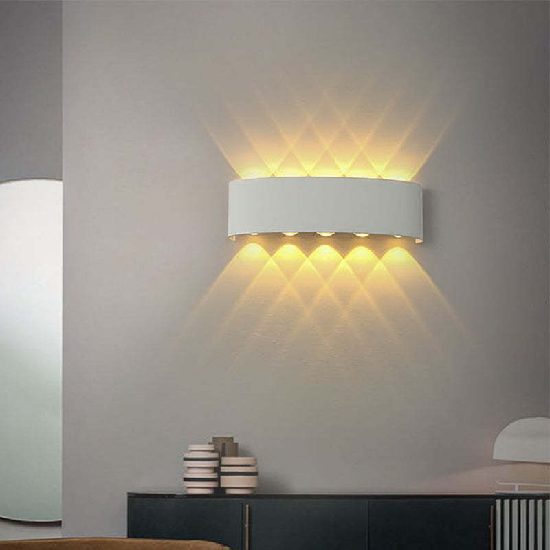 Tronix Modern Rectangular Metal Outdoor Wall Lamp, Black/White, Water-wave