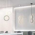 Doria Modern LED Pendant Light Black/White Metal Living Room