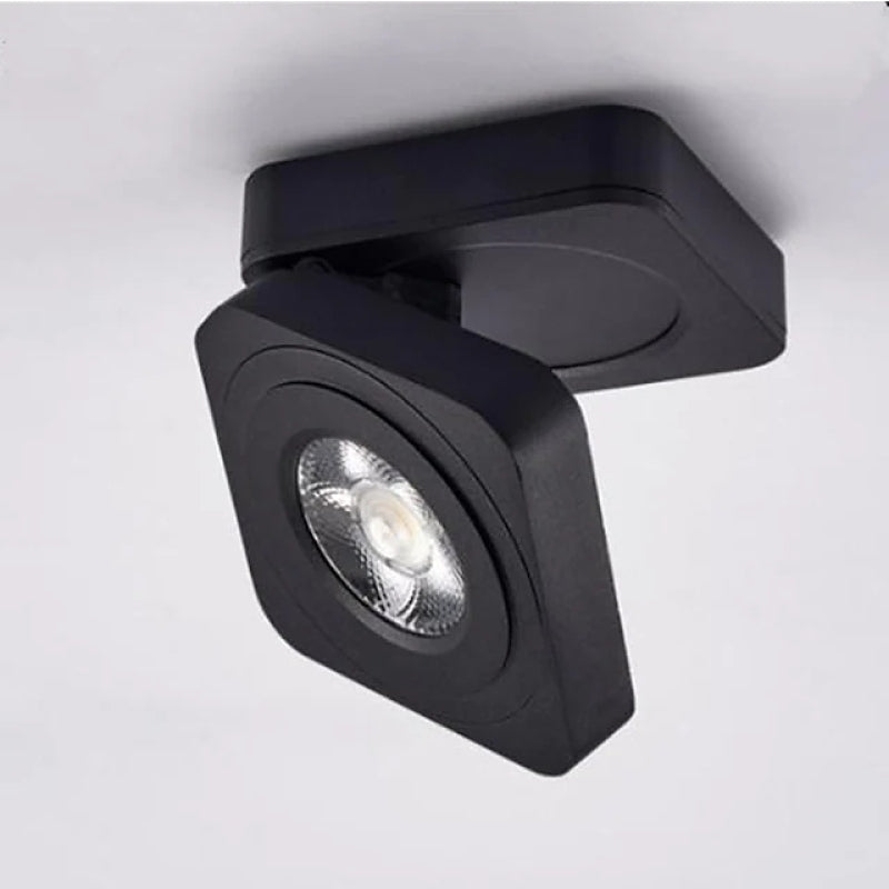 Arisha Modern Adjustable Square Ceiling Light Spotlight, Black/White