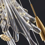 Arisha Elegant Flower Metal/Glass Pendant Light, Bedroom