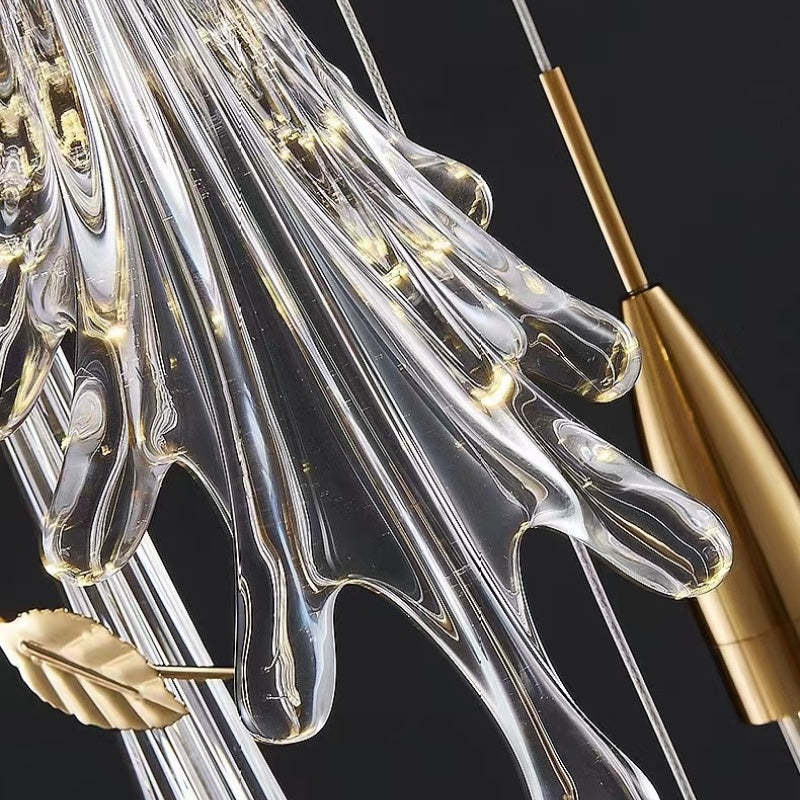 Arisha Elegant Flower Metal/Glass Pendant Light, Bedroom