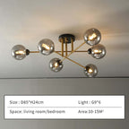 Valentina Industrial Glass Globe Chandelier LED, 6 Style