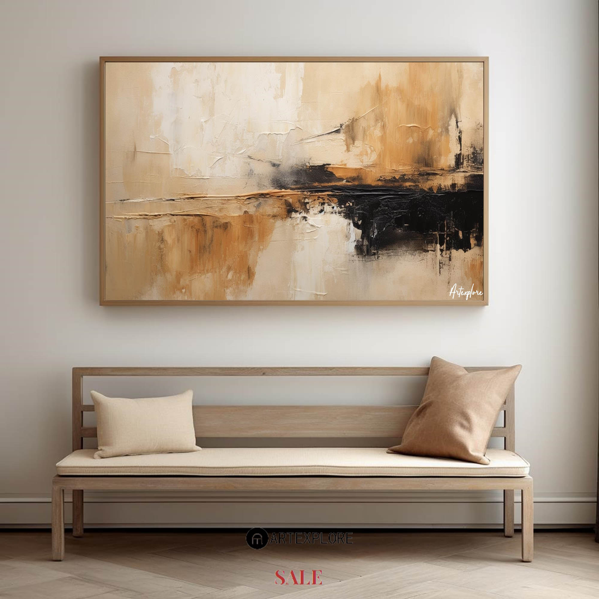 Earthy Abstract Landscape Reflection Painting