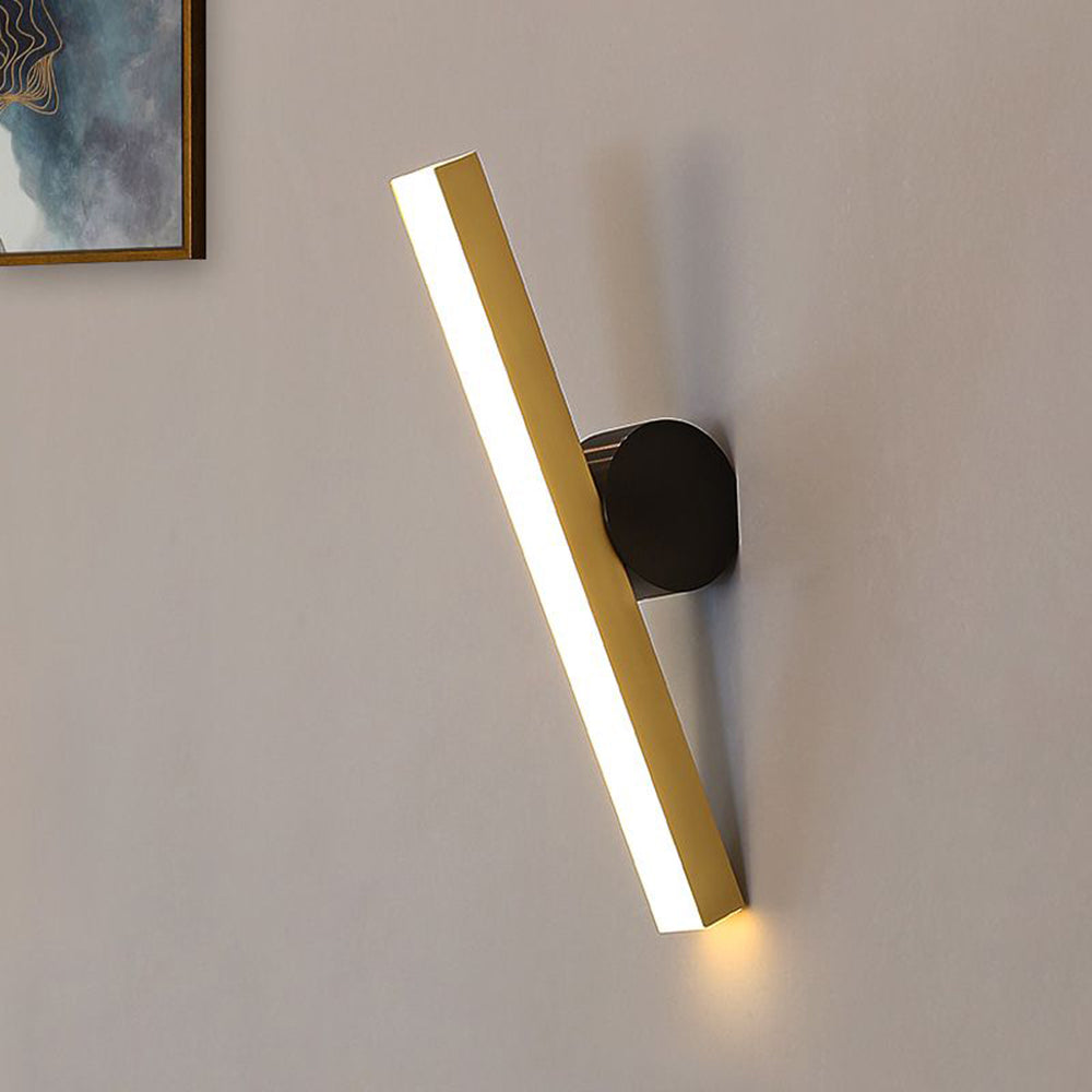 Arisha Modern Geometric Metal Wall Lamp, Black & Gold, Bedroom