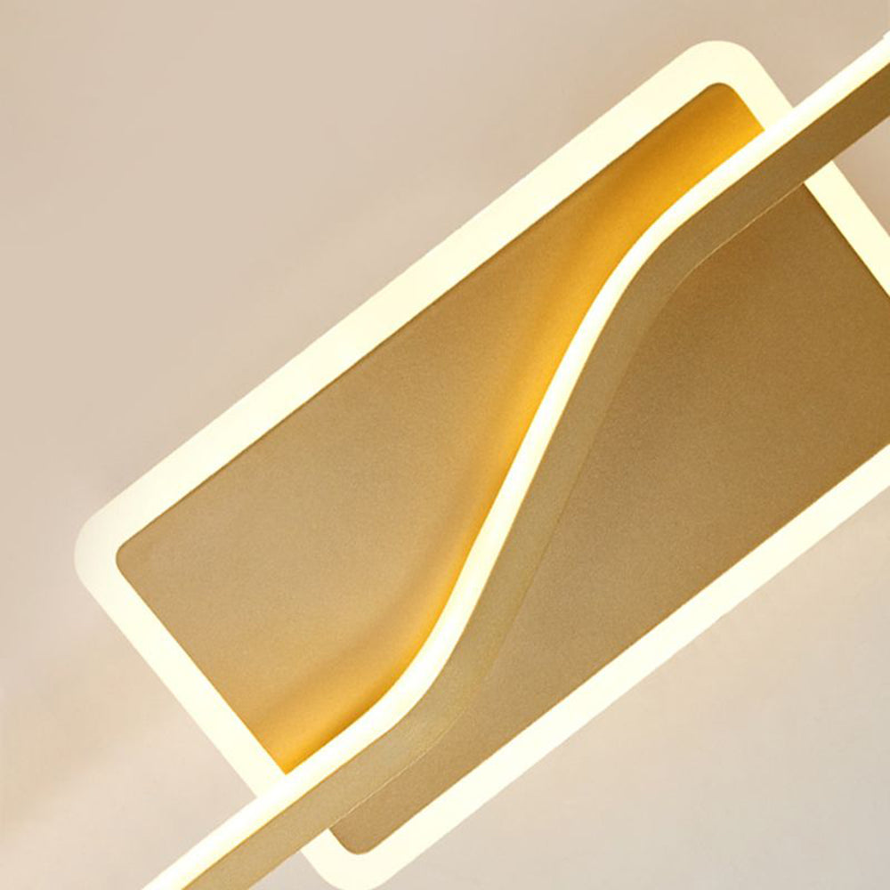 Arisha Luxury Curved Linear Metal Wall Lamp, Gold
