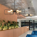 Alessio Industrial LED Chandelier Black Metal Living Room/Bedroom