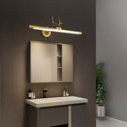 Arisha Modern Staghorn Shaped Vanity Mirror Front Wall Lamp, Black/Brass