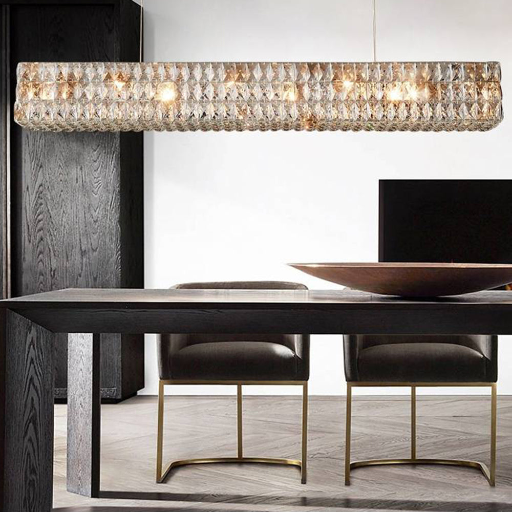 Kristy Rectangular Luxury Crystal Chandelier, 2 Colour