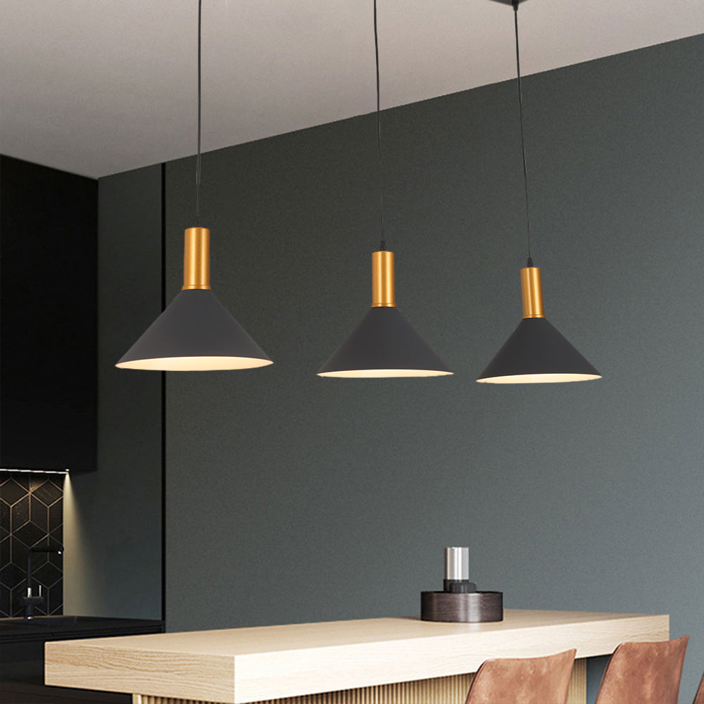 Arisha Modern Minimalist Conic Industrial Cluster Pendant Light, Blue, Metal