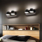 Arisha Modern Cylindrical Metal Mirror Front Wall Lamp, Black
