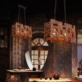 Epoch Rectangular Metal & Wood Pendant Light